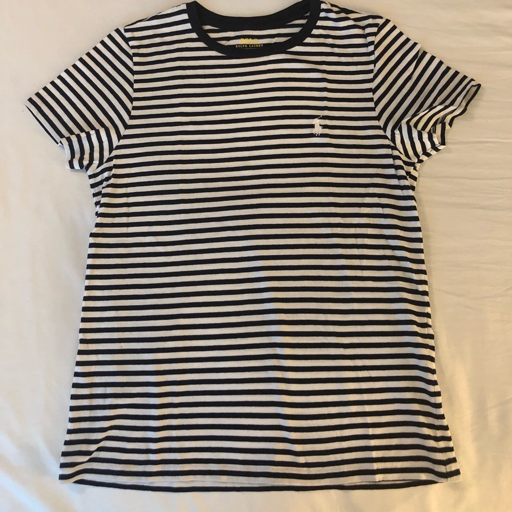 Ralph Lauren Sport Navy/White Stripe SS Tee Large